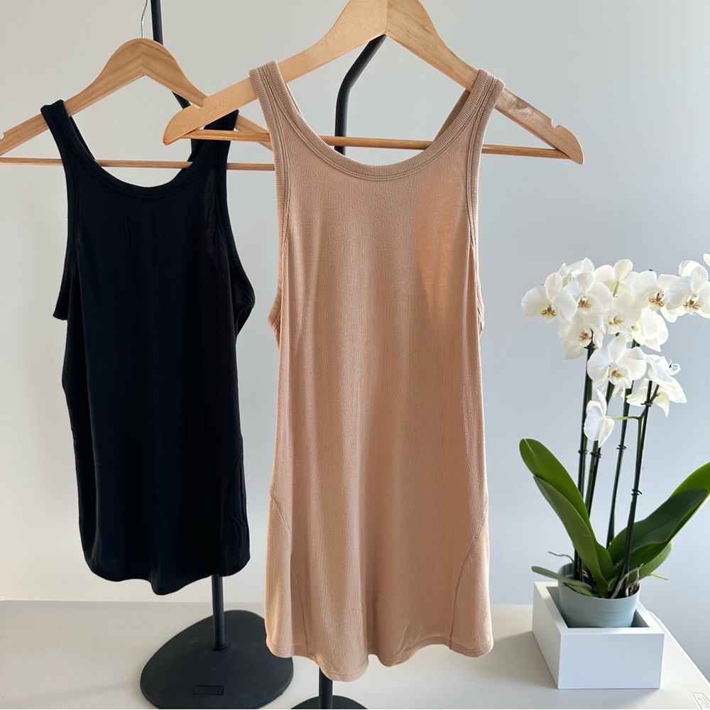 Lululemon Full Day Ahead Tank top bundle - size 4 / small - tan and black